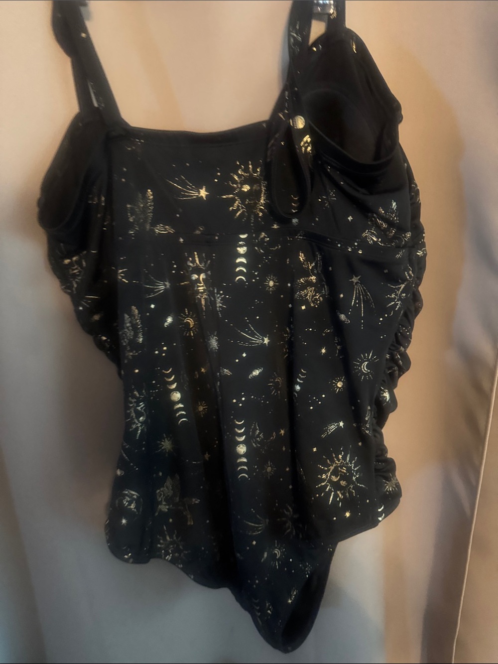 torrid bathing suit with Gold Celestial Print - Picture 6 of 7